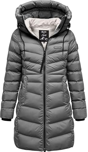 REPUBLIX Damen Gefütterte Winter Jacke Mantel Parka mit großer Kapuze RJ-8023