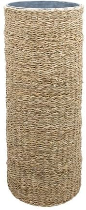 Box and beyond - Porte Parapluie - 21 x 21 x 57 cm - Jonc de mer - Métal - Rangement Parapluie - Rangement Entrée et Couloir - Sobre - Naturel - Elégant