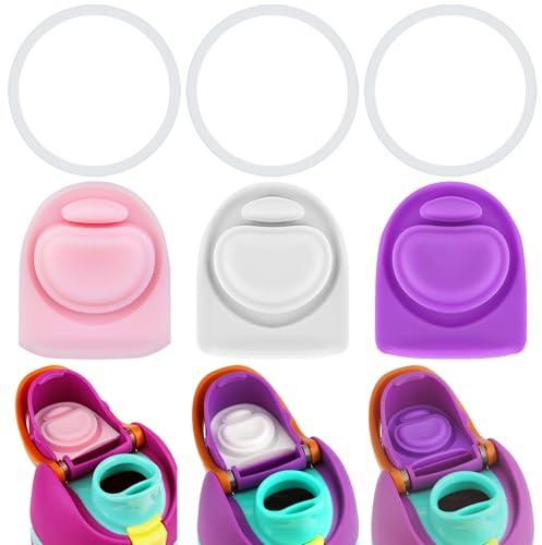 Frokolla 3 Sets Replacement Stopper and O Ring Gasket Compatible with Owala FreeSip 24oz 32oz,Water Bottle Lid Insert Cap Silicone Seal Parts for Owala 16/19/24/32/40oz Mouth Piece AccessoriesUR-W3