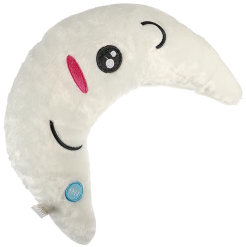 PRETYZOOM Leuchtendes Mond Kissen aus Plüsch mit LED Farbenfrohes Plüschkissen Weiches Kreatives Zierkissen für Schlafzimmer und Geschenk