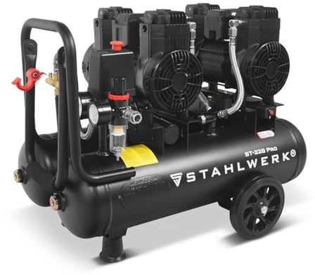 STAHLWERK Kompressor 22 L Tank (ST-228 Pro) ölfrei & leise, 8 bar, 69 dB