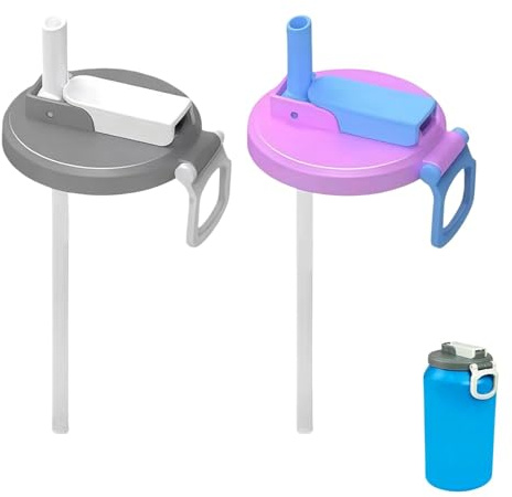 Silicone Lids, 2-Pack Reusable Can Lids & Food Covers with Straws for Tins, BPA-Free Drink Covers Anti-Spill for Standard Soda/Beer/Juice Cans, Includes Straw Cover