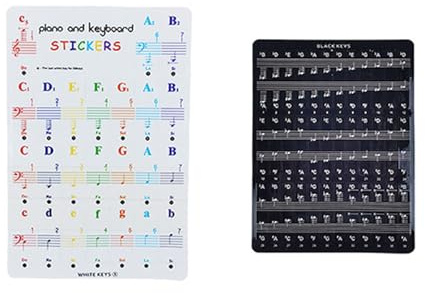Keyboard Stickers, Keys Piano Keyboard Stickers, Removable Music Note Label | 88 Keys Piano, Colorful, Bold Large Letter for Kids Beginners Adults Learning Music, For Home, Office, School