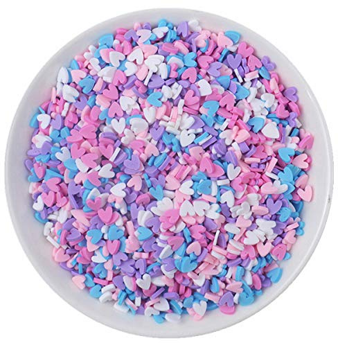100g Resin Flatbacks Slime Accessories Clay Sprinkles Decoration for Slime Charms Filler DIY Slime Supplies Fake Candy Chocolate Cake Dessert Mud Particle Scrapbook Phone Case (heart8)
