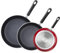 Cook N Home Lot de 3 sauteuses à frire, 20,3 cm, 24,1 cm et 27,9 cm, rouge marbre