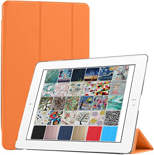 DuraSafe Cases iPad 9.7 Pulgadas 2014 Air 2 Generación [Air 2nd ] MH2V2LL/A MH2W2LL/A MH2U2LL/A MGLW2LL/A MGL12LL/A MH0W2LL/A Slim Lightweight Protective PC Dual Angle Stand Cover - Naranja