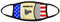 Badminton-Maske, Art-Deco, Sport, Britische Mode, Staubschutz, Sterne, Streifen, Flagge