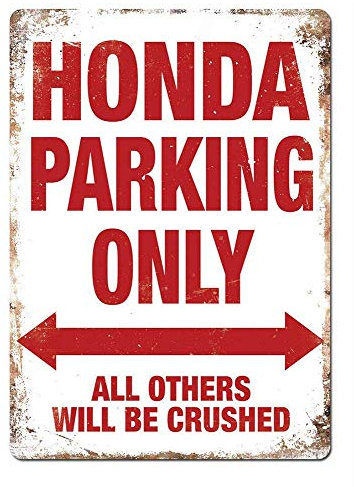 Honda Parking Only Blechschild Retro Blech Metall Schilder Poster Deko Vintage Kunst Türschilder Schild Warnung Hof Garten Cafe Toilette Club Geschenk
