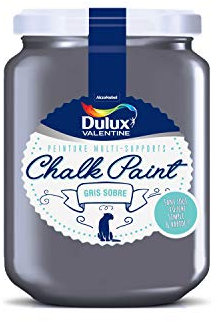 Dulux Valentine Chalk Paint Peinture intérieure de Rénovation - Multi-supports - Couleur : Gris Sobre - 0.4L - 5329872