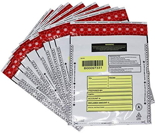 Nadex originalitäts Bargeld und münzen-Bank Deposit Taschen für Fraud Prevention, 9 x 12, opak, Packung mit 50 stück