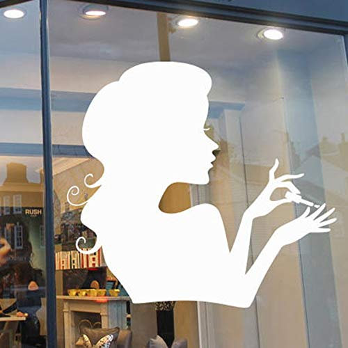 NSRJDSYT Wall Decal Nail Salon Window Glass Decor Art Beauty Salon Stylist Girls Room Vinyl Wall Stickers Fashion Wallpaper 74x80cm