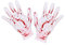 W WIDMANN MILANO Party Fashion 34274 - Blutige Handschuhe, für Erwachsene, Horror-Clown, Killer, Psycho, Karneval, Mottoparty, Halloween