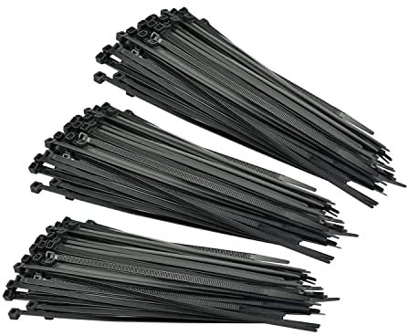 Arctic Hayes Heavy Duty Cable Ties, 200mm x 2.5mm, Self-Locking, UV Stable, Durable Zip Ties for Indoor and Outdoor Use, Retail, Office, Garage, Workshop, Home, Garden, DIY - 300 Pieces, Black