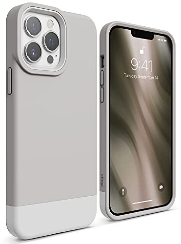 elago Glide Case Compatible with iPhone 13 Pro Max Case (6.7), Protective Thin TPU Cover, Shockproof, Enhanced Camera Guard, Anti-Scratch, Simple and Unique Design (Stone/White)