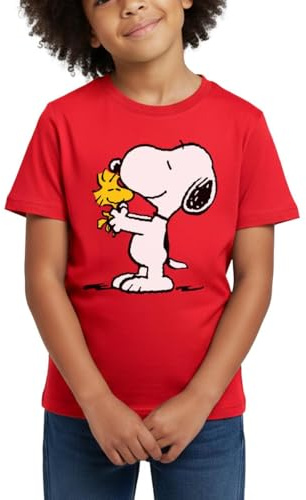 Spreadshirt Peanuts Snoopy Et Woodstock Amitié T Shirt Enfant, 98/104 (3-4 Ans), Rouge
