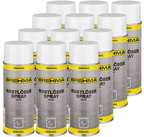 BREHMA 12x Rostlöser mit MoS2 Intensiv Rostlöserspray 400ml Korrosionsschutz