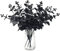 Laelfe Halloween Schwarz Künstliche Eukalyptus Zweige Kunstpflanzen Schwarz Eukalyptus Blätter Kunstblumen Plastik Pflanzen Deko für Halloween Hochzeit Heimdekoration Tischanordnung (6 Pcs, 14 in)
