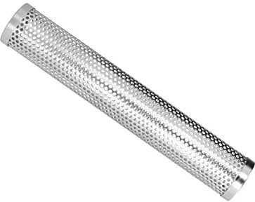 yaogohua Tube de fumée pour Gril fumoir boîte cylindrique détachable Grande capacité Fruits Bois Barbecue granulés Fumeur Tube pour Camping en Plein air Tube de fumée pour Fumeur de granulés(30.6CM)