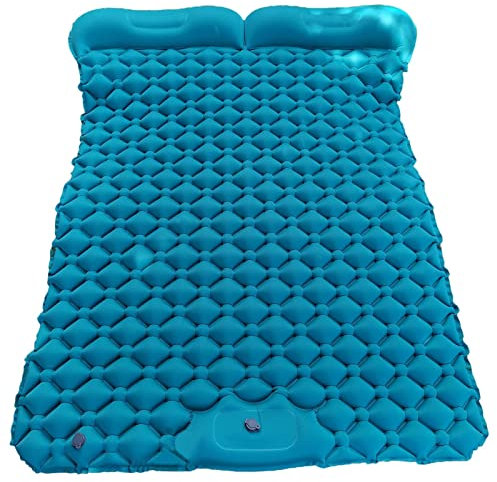 pistro 2 Personen Schlafzelt Pad Ultraleichte Aufblasbare Doppelschlafmatte, Ultimativ für Camping, Rucksackreisen, Wandern, leichte Luftmatratze - Pfauenblau