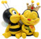 Statuette Couple d'abeilles Assis Décoration de Jardin polyrésine Dimensions (L x l x H) env. 7 x 12 x 12 cm