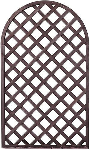 FLBT Lattenzaun, Holzgitter im Freien, halbrundes Gitter, Blumenständer, Design, eingezäunter Innenhof, Klettergerüst, Garten, 4 Farben erhältlich (Color : White, Size : 90x180cm)