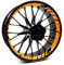 16-teiliges Set Felgenrandaufkleber Sticker für Motorrad Auto Felgen Design Komplett Set Felgenaufkleber für 15 16 17 18 19 Zoll MR020 (03 Neon Orange)