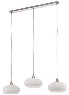 Lucande Pendelleuchte 'Sharvil' (Design, Modern) in Weiß aus Glas u.a. für Wohnzimmer & Esszimmer (3 flammig, E27) - Design-Hängeleuchte, Esstischlampe, Hängelampe, Hängeleuchte, Wohnzimmerlampe