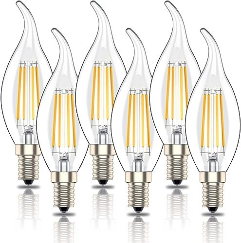 Osram 6er Pack LED Kerze Star Retrofit Classic BA 2,5 Watt windstoß warmweiß 2700 Kelvin E14 Filament | 250 Lumen | ersetzt 25 Watt Windstoßkerze