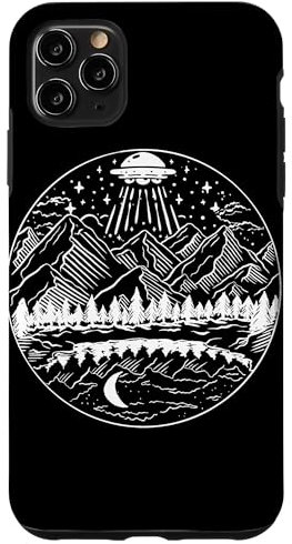 Galaxy UFO Abduction Space Astronaut Nature Lake Moon Alien Case for iPhone 11 Pro Max