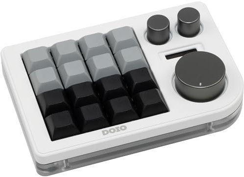 CutiePcs DOIO KB16 Aluminium-Makro-Pad Megalodon Triple Knob, VIA-kompatibel, Mini-Tastatur für Designer (Weiß)