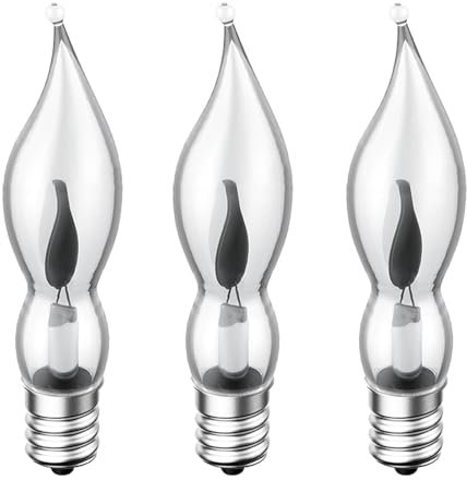 ShuoHui Dekoeffekt Glühlampe Flackernde Kerze, E10, 230V, 1,5W | dekoratives Leuchtmittel Flackerkerze (10)