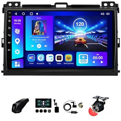 9 Pollici Android 12 Auto Stereo Radio 2 Din per Toyota Land Cruiser Prado 2004 - 2009 con Telecamera Posteriore Comandi al volante Bluetooth GPS Car Play senza fili FM Radio ( Size : S100 1+32G )