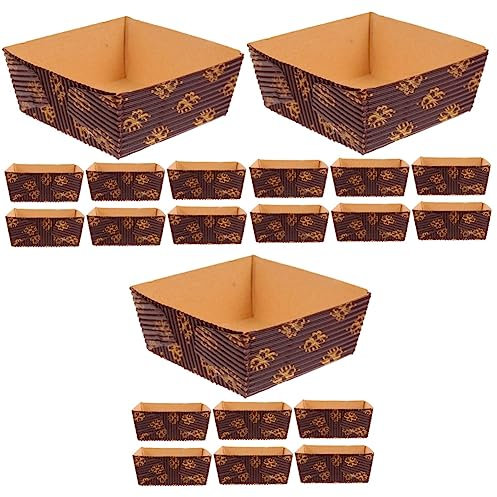 Cabilock 75 Piezas bandeja de pastel corrugado molde bizcocho molde pastel mini tazas para hornear mini moldes para hornear pan sartenes sartén plana tazas de pastel rectangulares plátano