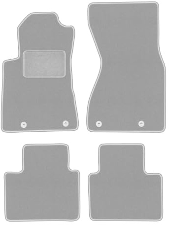 Velours-Fußmatten passend für Audi A8 D2 1994-2002, Grau, OSLO, passgenau | passend für Limousine; Velours-Teppich (Polypropylen), ca. 6,5 mm; rutschfest, vormontierte Befestigungen (Typ AV)
