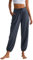 HomyComy Yoga Jogginghose Damen High Waist Harem Hosen Sport Pluderhosen Pilates Hosen Elastischer Bund Freizeithose Trainingsanzug Hosen Sweathose mit Taschen L