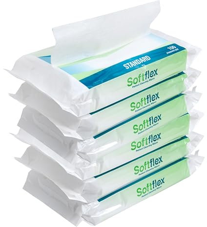 6 x Easy Care Solutions | Patient Cleansing Dry Wipes | Standard 20cm x 26cm | 6 Packs of 100