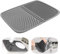 Silicone Dish Drying Mat - Large Draining Board Mat for Kitchen, Heat Resistant, Quick Drying - 17*12'' Washing Up Drainer Mat by IYYI (Grey, 17*12)