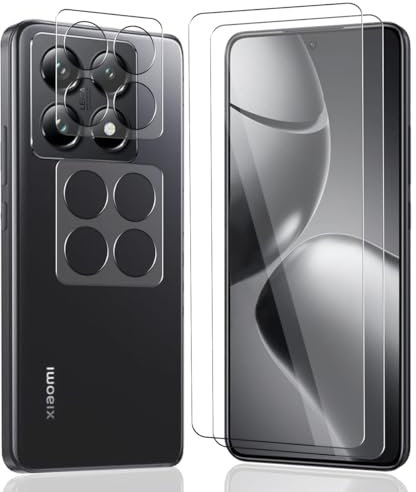 AnnhanT Protector Pantalla para Xiaomi 14T, Cristal Templado 2 Piezas y Protector Lente Cámara 2 Piezas. 9H Dureza Antiarañazos, Transparente Vidrio para Xiaomi 14T Protector Pantalla