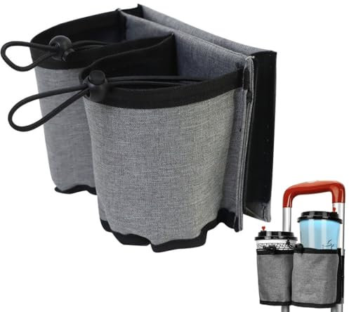 OIGWBPH Portavasos para Maleta de Viaje, Sostiene Dos Tazas de Café, Perfecto, accesorios para maletas, accesorios de vuelo de larga distancia, viaje en avión, debe tener (Gris)