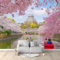Architecture De Sakura En Bateau Fluvial Papier Peint Panoramique Multicolore Papier Peint Mural Enfants Enfants Salon Chambre Papier Peint Peintures Murales Décor À La Maison 400x280 cm
