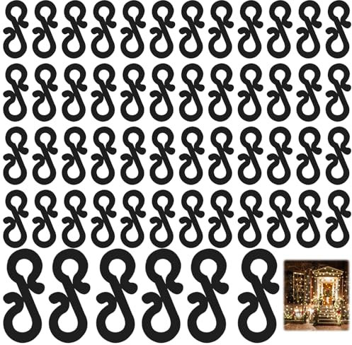 Anmahe 120 PCS Gutter Hooks for Outdoor Lights, Clips for Christmas String Icicle Fairy Lights, Hanging Hooks for Outdoor, Black