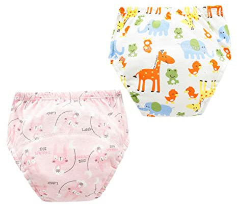 GAROZATION 2stücke Stoffwindel Aus Baumwolle Für Junge Mädchen Wiederverwendbar Und Waschbar Auslaufsichere Trainingshosen Für Kleinkinder Atmungsaktiv Und Bequem Im Lieferumfang Enthalten