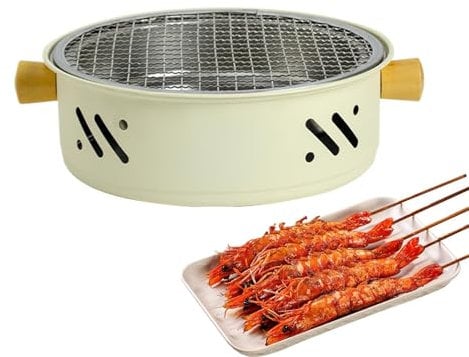 Tyinerc Barbecue da tavolo, griglia per la casa, barbecue elettrico portatile a carbonella, senza fumo, antiaderente, per la casa e il tavolo