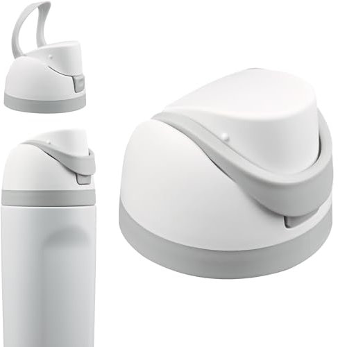 Moukiween Replacement Cap for Owala Freesip Bottle, One Button Water Bottle Top Lid Accessories Compatible with Owala Cup 16oz 24oz 32oz 40oz, BPA-Free, No Water Leakage, Grey Orange