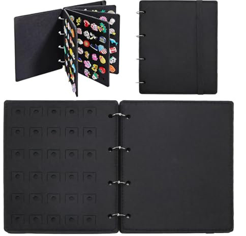 VPOUERY Broschennade Organizer für bis zu 120 Nadeln Khaki Filz Broschen Pin Display Holder mit 8 Abnehmbare Ringbüchern Anstecknadel Aufbewahrung für Enamel Pin Knöpfe Abzeichen 21 * 26 cm