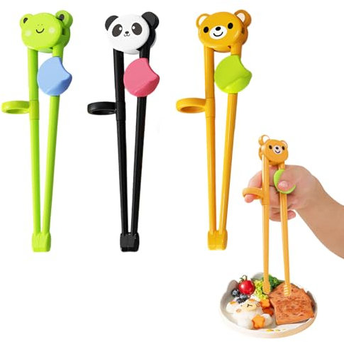 Panda Training Chopsticks Kids Helpers,3 Pair Kids Chopsticks Training,Reusable Childrens Chopsticks for Children Toddler Beginners,Training Chopsticks for Kids,Training Chopsticks Adults