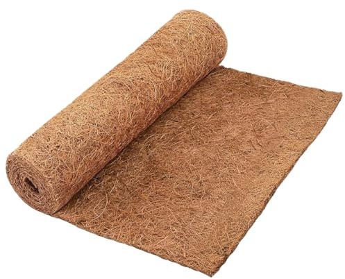 30CM x 122CM Coco Liner Roll, 100% Natural Coconut Growing Mat, Coconut Fibre Mat Planter Liners, for Wooden Planter Hanging Basket Liner Animal Pet Pad
