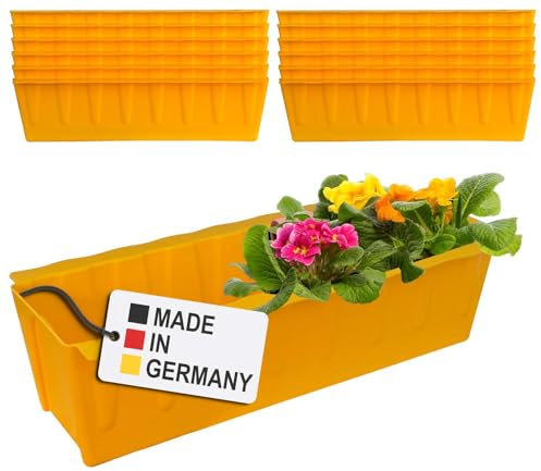 Hossi's Wholesale 12 Euro-Paletten Blumenkästen-Einsätze | 37,3cm Gelb | Pflanzkasten für Europalette Palette | Balkonkasten | Blumentopf | aus stabilen Kunststoff | Made in Germany