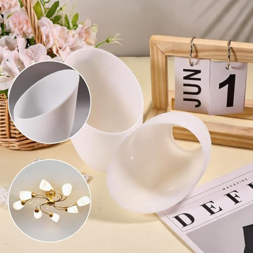 CHGCRAFT 6 Stück Kunststoff Lampenschirm Ersatz Hufeisen Lampenschirm Weiße Ersatz Lampenabdeckungen für LED Stehlampe 1.65 Zoll/42mm Innen D