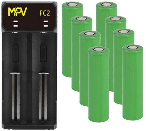 Pack Chargeur Accu FC2 USB 1A avec 8 Piles Rechargeables 18650 VTC6 3000mAh Lion